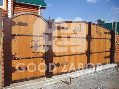 Деревянные ворота: установка ворот из дерева своими руками, фото, чертежи -  Good Zabor