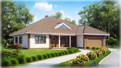 2-13 (2-01e) Проект кирпичного загородного дома с мансардой для узкого  участка - Проекты домов из КИРПИЧА