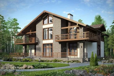 Симпатичный загородный дом с мансардой и балконом | Dom4m Беларусь | ДОМ4М  Беларусь