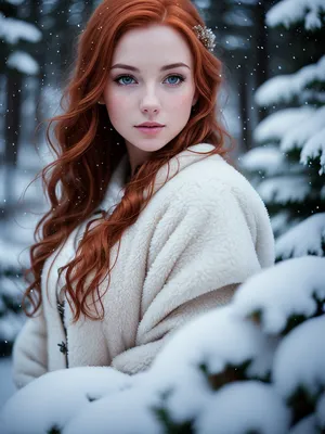 Девушка зимой в лесу - 69 фото