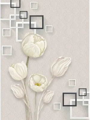 Фотообои Белые тюльпаны №35697 - цена, фото, отзывы | АВС-Decor