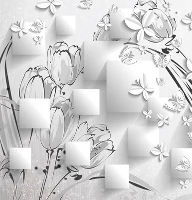 Фотообои, Белые тюльпаны крупным планом - ArtShop— Фабрика Фотообоев и  Постеров в Кишиневе