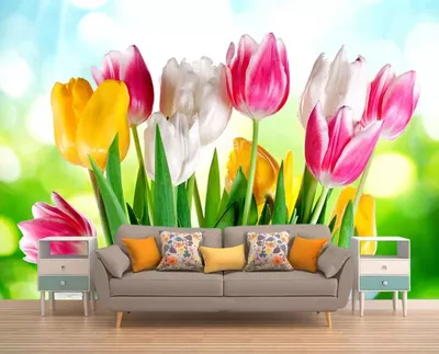Фотообои Нежные тюльпаны на стену. Купить фотообои Нежные тюльпаны в  интернет-магазине WallArt