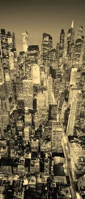 Самоклеющиеся фотообои \"Нью-Йорк с небоскреба\", 90x210 см, эффект сепия -  купить в Москве, цены на Мегамаркет