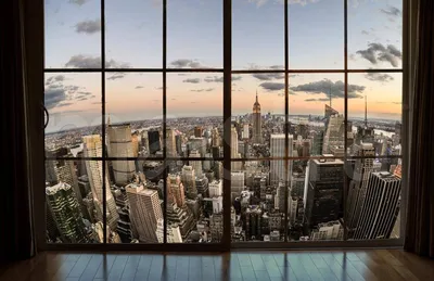 Фотообои Вид из окна на Нью Йорк купить в Оренбурге, Арт. 9-813 в  интернет-магазине, цены в Мастерфресок