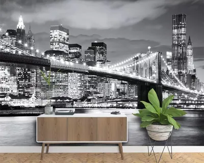 Фотообои beibehang на заказ, 3D обои, Нью-Йорк мост, европейский и  американский городской пейзаж, черно-белый пейзаж, настенный фон |  AliExpress