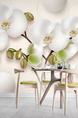 Фотообои \"Рисованные орхидеи и сферы\" | Фотообои, Дизайн, Орхидеи
