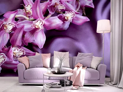 Фотообои Сиреневые орхидеи на стену. Купить фотообои Сиреневые орхидеи в  интернет-магазине WallArt