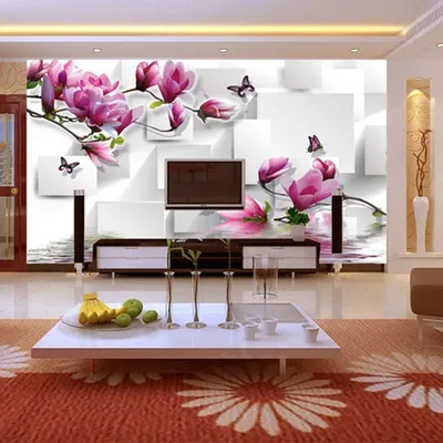 Флизелиновые фотообои в интерьере 3д цветы 254x184 см Две розовые орхидеи  на черно-белом фоне (10155V4)+клей купить по цене 1200,00 грн