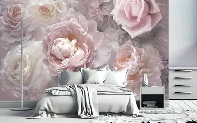 Фотообои Dekor Vinil для спальни, кухни, гостиной \"Пионы на розовом фоне\"  300х260 см. - купить по выгодной цене в интернет-магазине OZON (201131974)