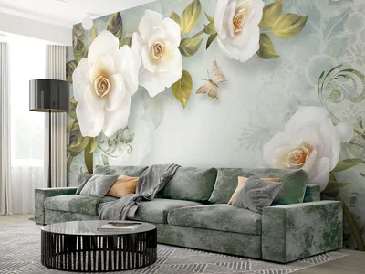 Фотообои Нежные садовые розы 3Д на стену. Купить фотообои Нежные садовые розы  3Д в интернет-магазине WallArt