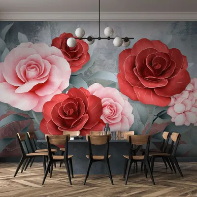 Фотообои 3D цветы розы №abu74844 - цена, фото, отзывы | АВС-Decor