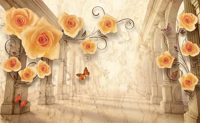 Фотообои \"Розы розовые, блики, лучи\" |Цена| Фото| Катаог| На заказ| Купить  - 3d-linker.ru