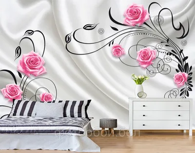 Розы - 3D Фотообои на стену в 1rulon.ru. Купить фотообои Розы №43527