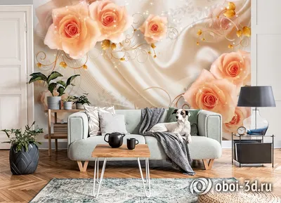 Купить фотообои 3D фотообои с рисунком Желто-белые розы недорого в Украине