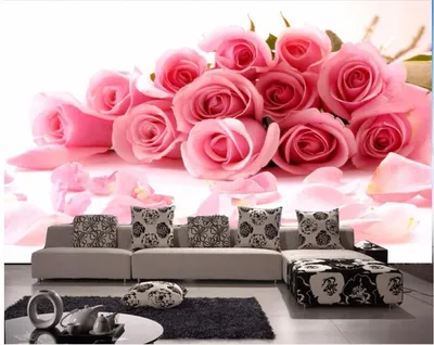 ᐉ Фотообои 3D флизелиновые цветочные для спальни/зала/кухни Разноцветные  розы