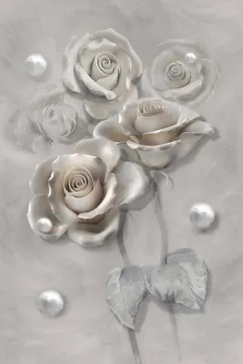ᐉ 3д обои розы и белые круги на стене | Стереоскопические обои для стен  купить недорого — компания Textura Wall