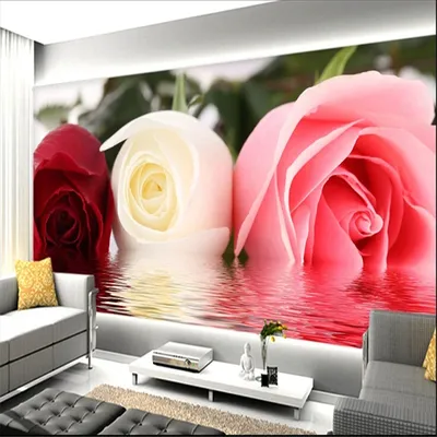 3D фотообои, модные стереоскопические обои с розами, романтичные обои для  спальни, настенная живопись | AliExpress