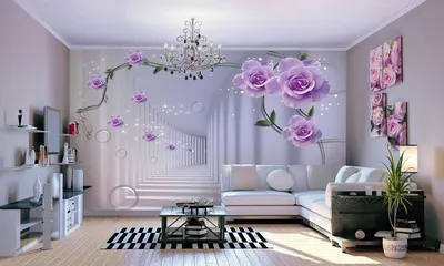 Купить Обои с цветком розы Гостиная Спальня Свадебная комната Украшение  фона Роскошные цветочные настенные обои | Joom