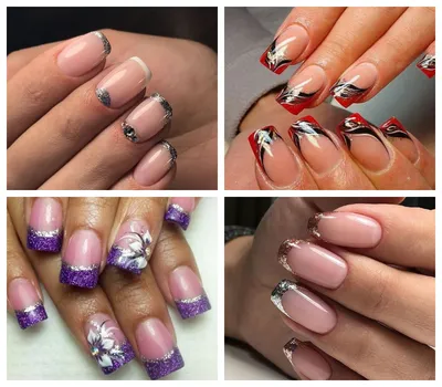 френч блестками - Галерея NailBoxClub.ru