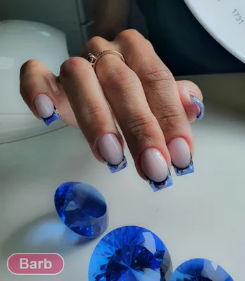 Накладные ногти Beautiful Nail синий френч, форма квадрат, короткие, 24 шт  - купити за найкращою ціною в Україні ➤ KittyShop.com.ua