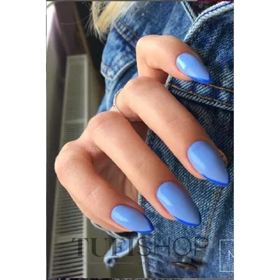 Накладные ногти / голубой французский маникюр со стразами / ручная работа -  24 шт. + клей в подарок - купить с доставкой по выгодным ценам в  интернет-магазине OZON (1322777433)