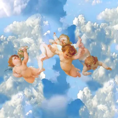 Фотообои, фреска Ангелы в облаках, арт. 9145 в Санкт-Петербурге | Лепнина и  товары для декора