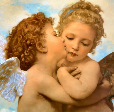 Фреска и фотообои Ангелы в небе (10591)