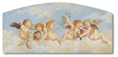 Angel. Fresco by Johann Michael Rottmayrr. Karlskirche. St. Charles's  Church Stock Photo - Alamy