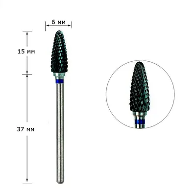 Фреза для маникюра керамическая кукуруза для снятия гель-лака, средняя  насечка, синяя полоса, 1 шт., цанга 2,35 мм – купить за 250 ₽ | Кукусити.рф