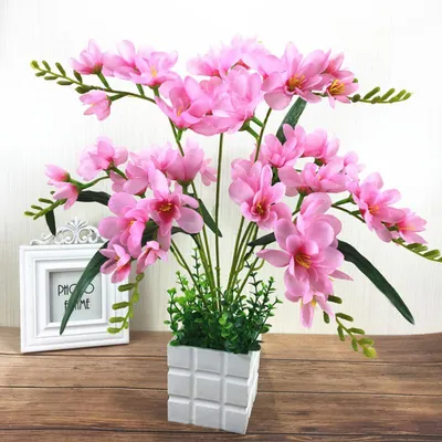 Искусственный цветок фрезии, 9 веточек для домашнего декора гостиной –  лучшие товары в онлайн-магазине Джум Гик