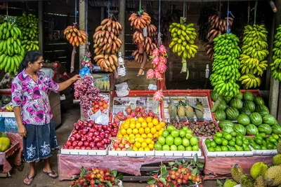 Nuwara Eliya шри-ланки : Традиционный магазин фрукты и овощи с проявлением  кокосового короля Стоковое Фото - изображение насчитывающей магазин,  зеленый: 174680866