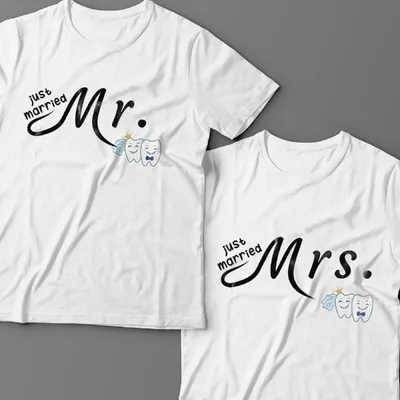 Парные футболки для молодоженов «Mr.» и «Mrs.» | Принтовский.ру