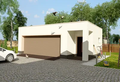 Проект гаража с плоской крышей G144