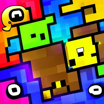 Картинка для торта Геометрия Дэш (Geometry Dash) geom006 печать на сахарной  бумаге