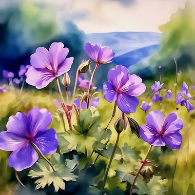 Герань луговая Фокус Покус: купить в Москве саженцы Geranium pratense Hocus  Pocus в питомнике «Медра» по цене от 630 руб