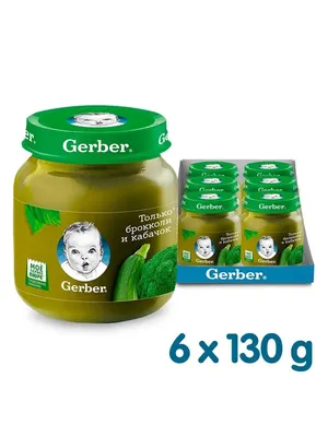 Gerber Пюре Кабачки, Пюре Брокколи и Пюре Цветная капуста с 4 мес. по 80 г  - Акушерство.Ru