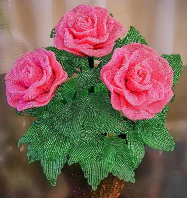 Купить Розы из бисера. Цветы из бисера. Букеты | Skrami.kz