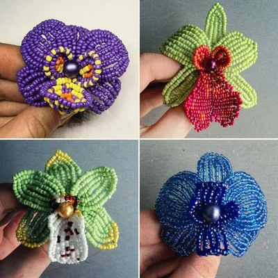 French Beaded Artificial Topiary Orchid Plant Flower in Pot - Etsy | Beaded  flowers, French beaded flowers, Bead art