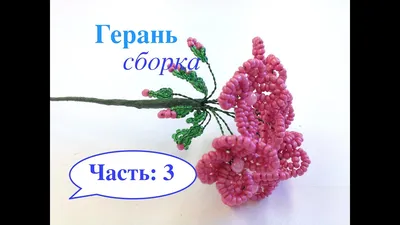 МК: ГЕРАНь из БИСЕРА. DIY | Tutorial: Beaded GERANIUM. Часть 3/3 - YouTube