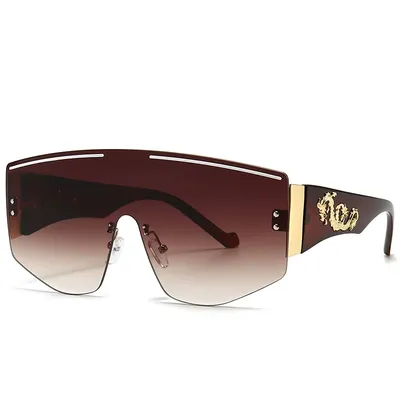 Купить Гламурные подиумные солнцезащитные очки с защитой UV400, большие  оттенки, винтажные очки для женщин и мужчин | Joom
