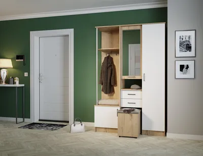 Прихожая «Монако» #3 дуб Саттер+белый глянец – купить в интернет-магазине  белорусской мебели в Москве