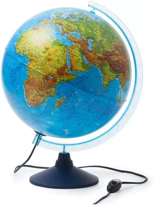 Глобусный мир Глобус с физической/политической картой мира, с подсветкой,  диаметр 32 см - купить с доставкой по выгодным ценам в интернет-магазине  OZON (212380764)