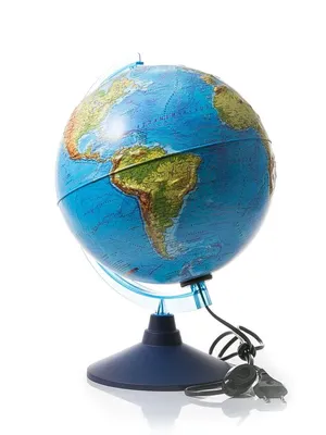 Globen Глобус Земли физико-политический рельефный с подсветкой, D-250 мм -  характеристики и описание на Мегамаркет