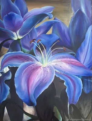 Голубая Лилия (60 фото) | Краска, Картины, Белые лилии