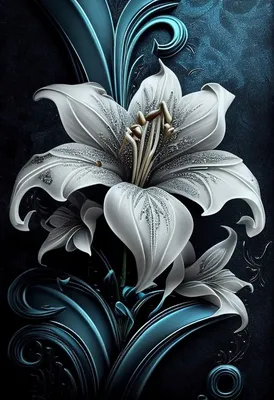 Волшебная голубая лилия в тычинках …» — создано в Шедевруме