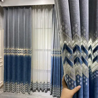 Купить шторы в зал цвет голубой, синий и серый цена, фото отзывы в интернет  магазине NewTed.ru