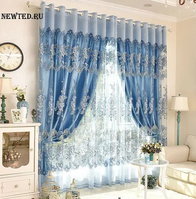 Купить недорого голубые шторы в Витебске для спальни, кухни, зала