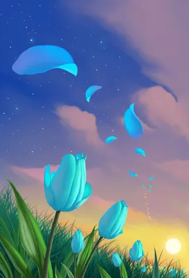 Светильник-ночник Светодиодные цветы LED GRACE — фиолетовые тюльпаны с  голубой подсветкой вазы — Купить оптом и в розницу в интернет-магазине LED  Forms