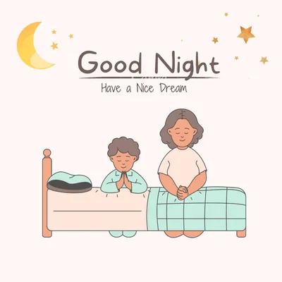 Good night. Golden crescent moon on the background of the starry sky and  the inscription good night. Night illustration with the image of the moon.  Vector illustration 15034275 Vector Art at Vecteezy